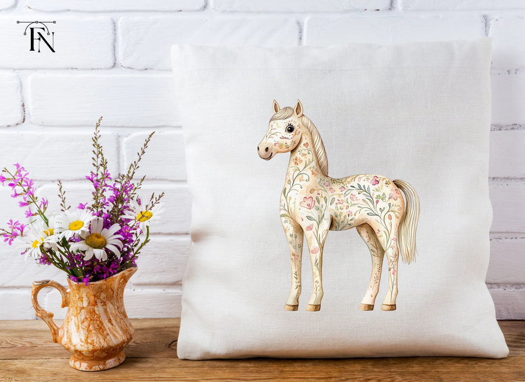 Floral Horses Clipart Bundle