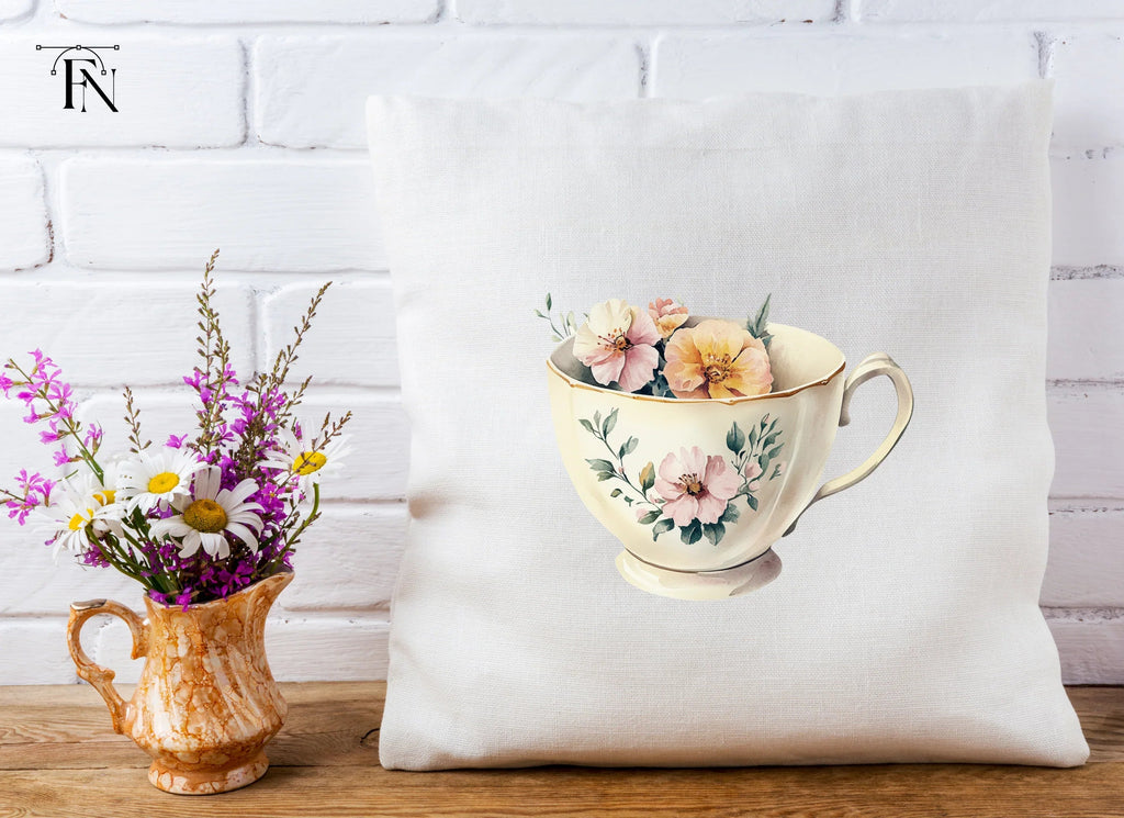 Elegant Floral Teacup Clipart Bundle