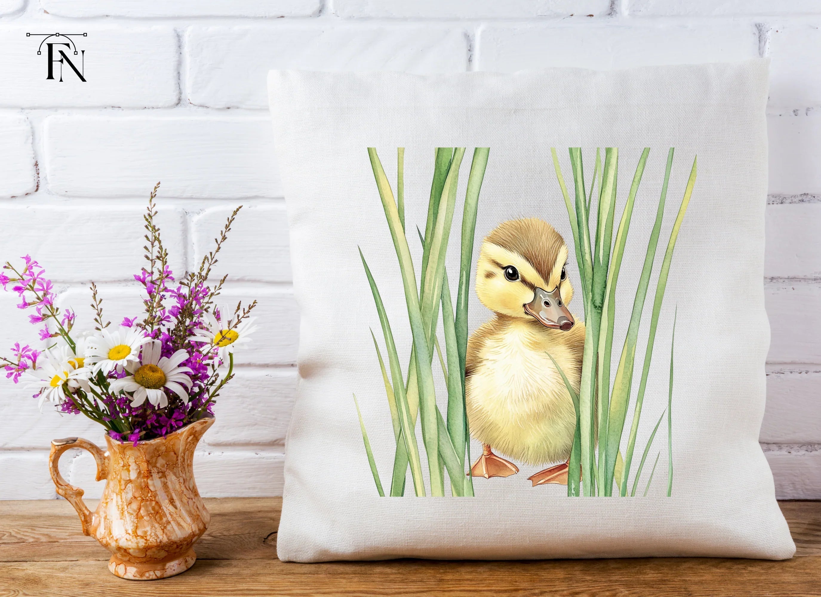 Adorable Ducklings in Green Grass Clipart Bundle