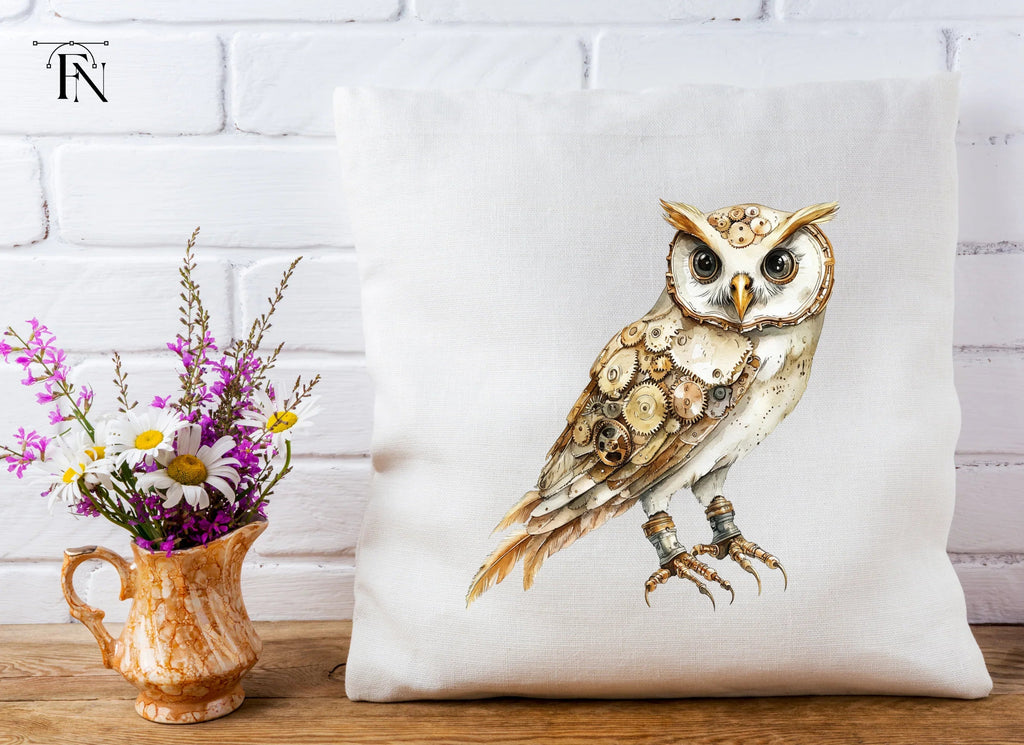 Clockwork Owl Rustic Steampunk Clipart Bundle