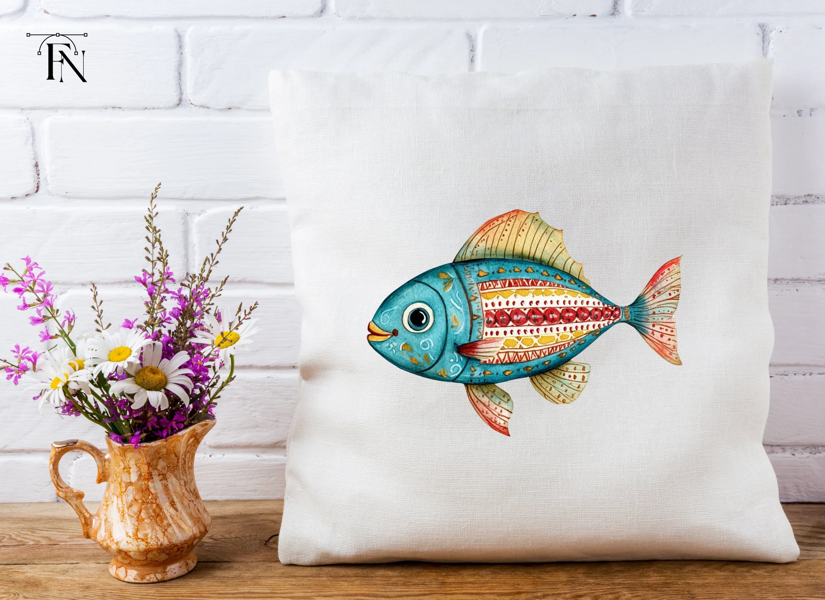 Vibrant Folk Fish Clipart Bundle