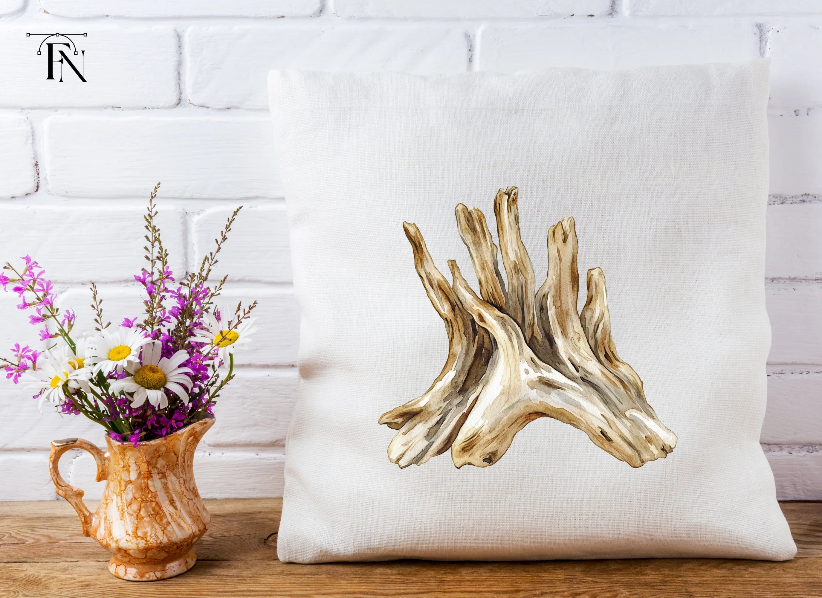 Natural Wood Root Illustration Clipart Bundle