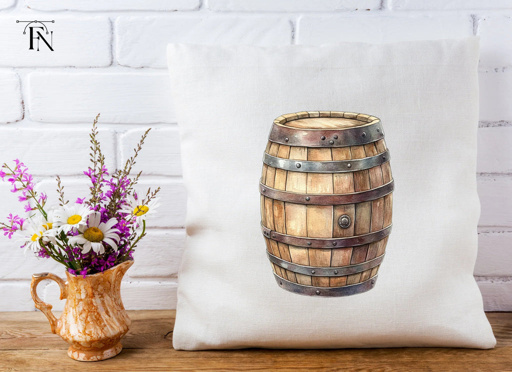 Classic Wood Barrel Illustration Clipart Bundle
