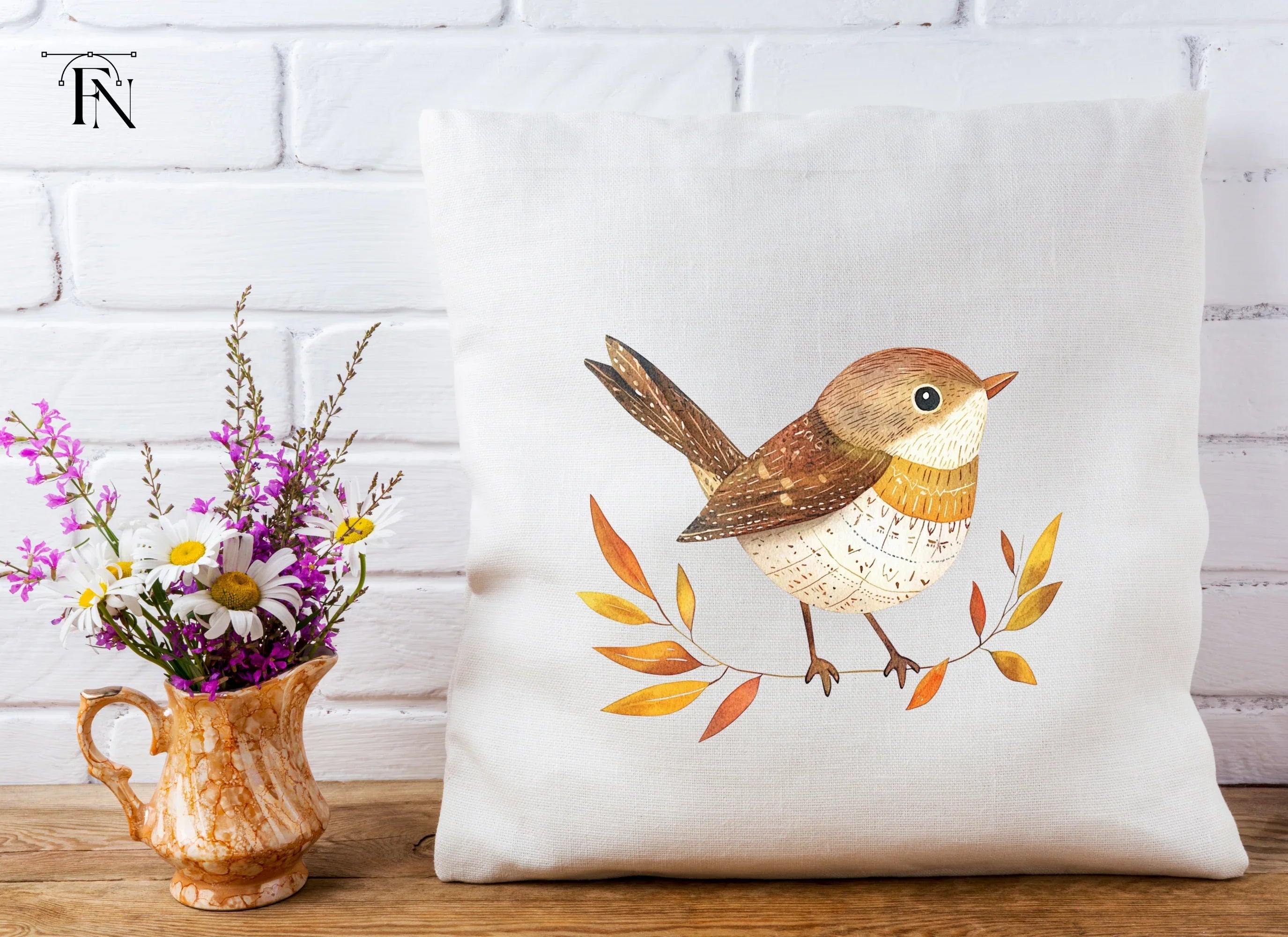Cute Bird on Branch Clipart Bundle