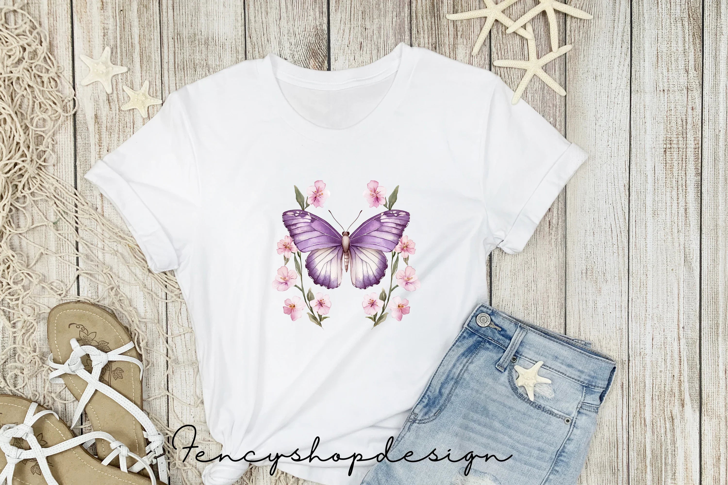 Purple Butterfly Clipart Bundle