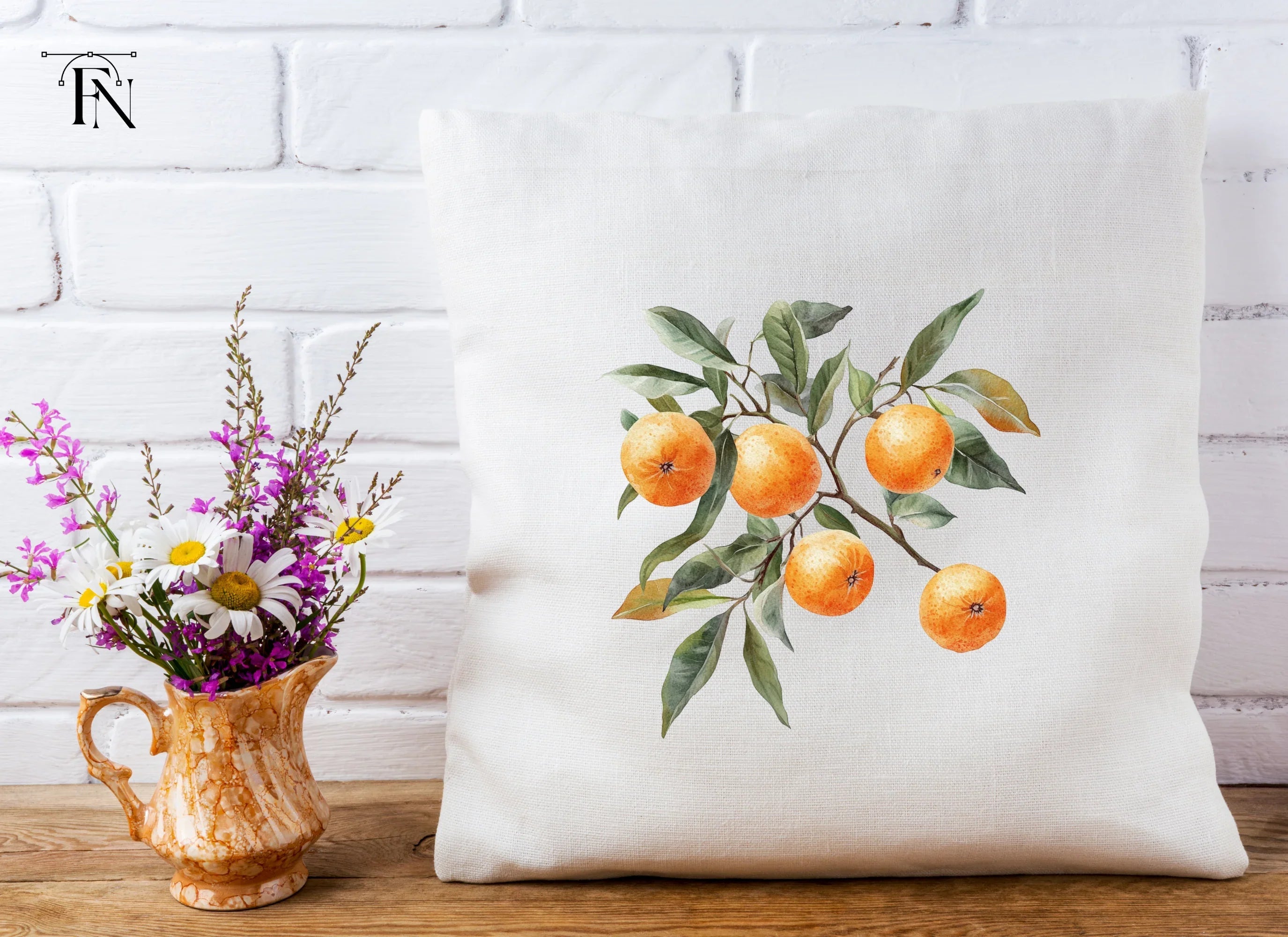 Orange Fruit Branch Clipart Bundle