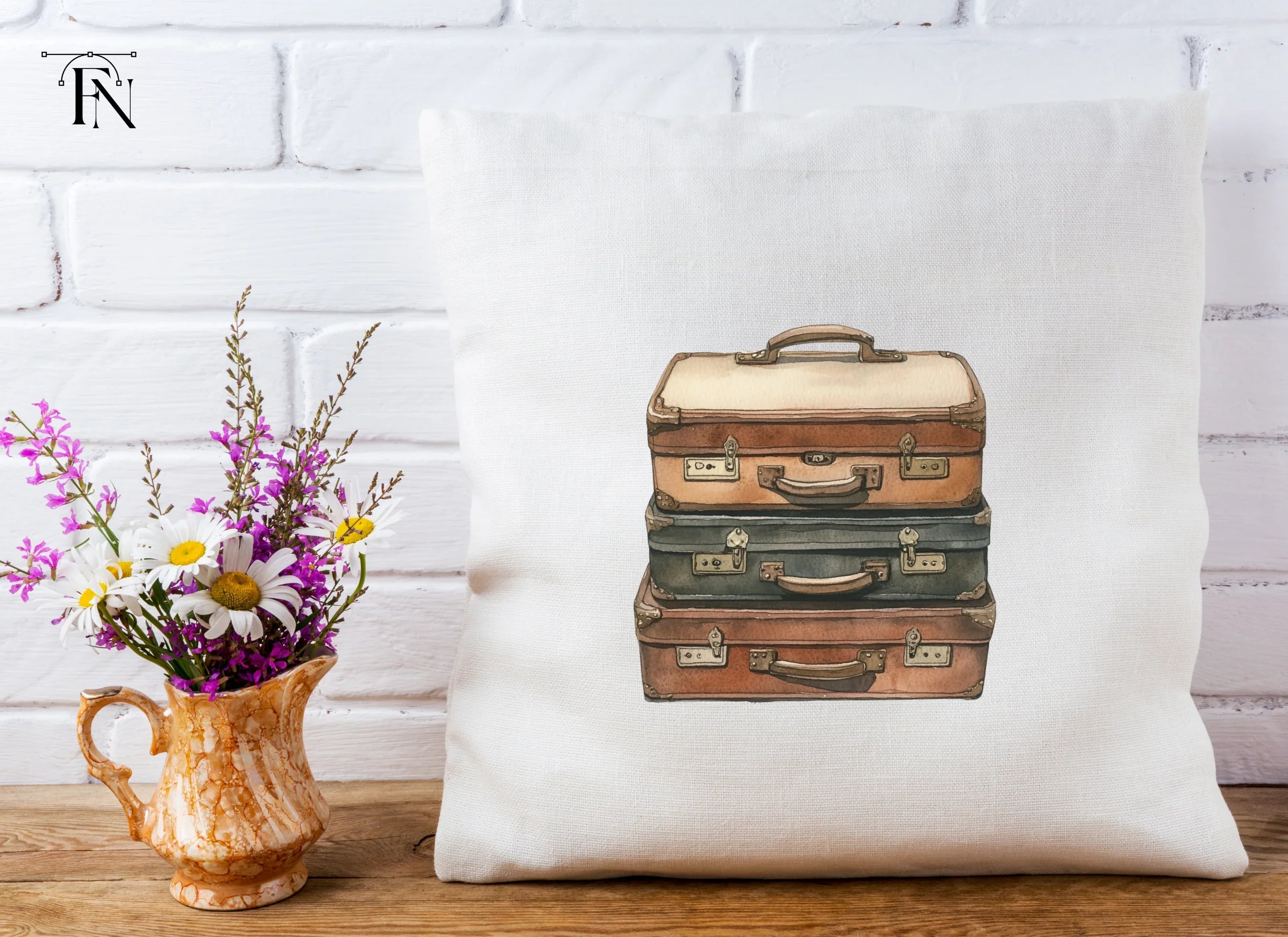 Vintage Suitcase Stack Clipart Bundle