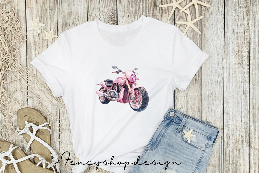 Pink Motorcycles Clipart Bundle