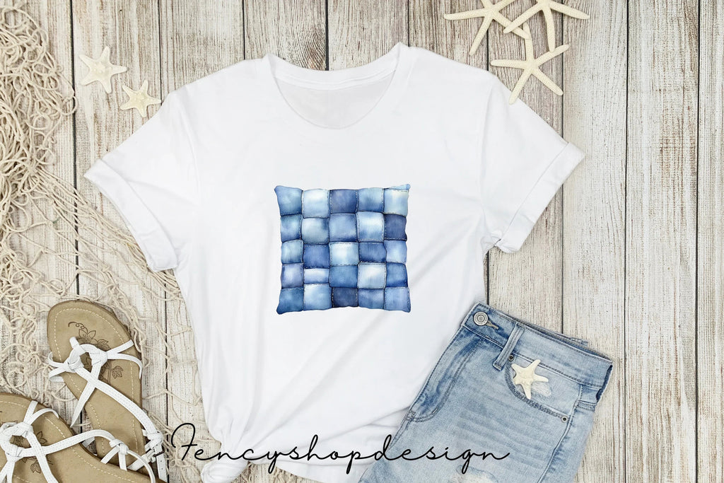 Denim Fabric Textures Clipart Bundle