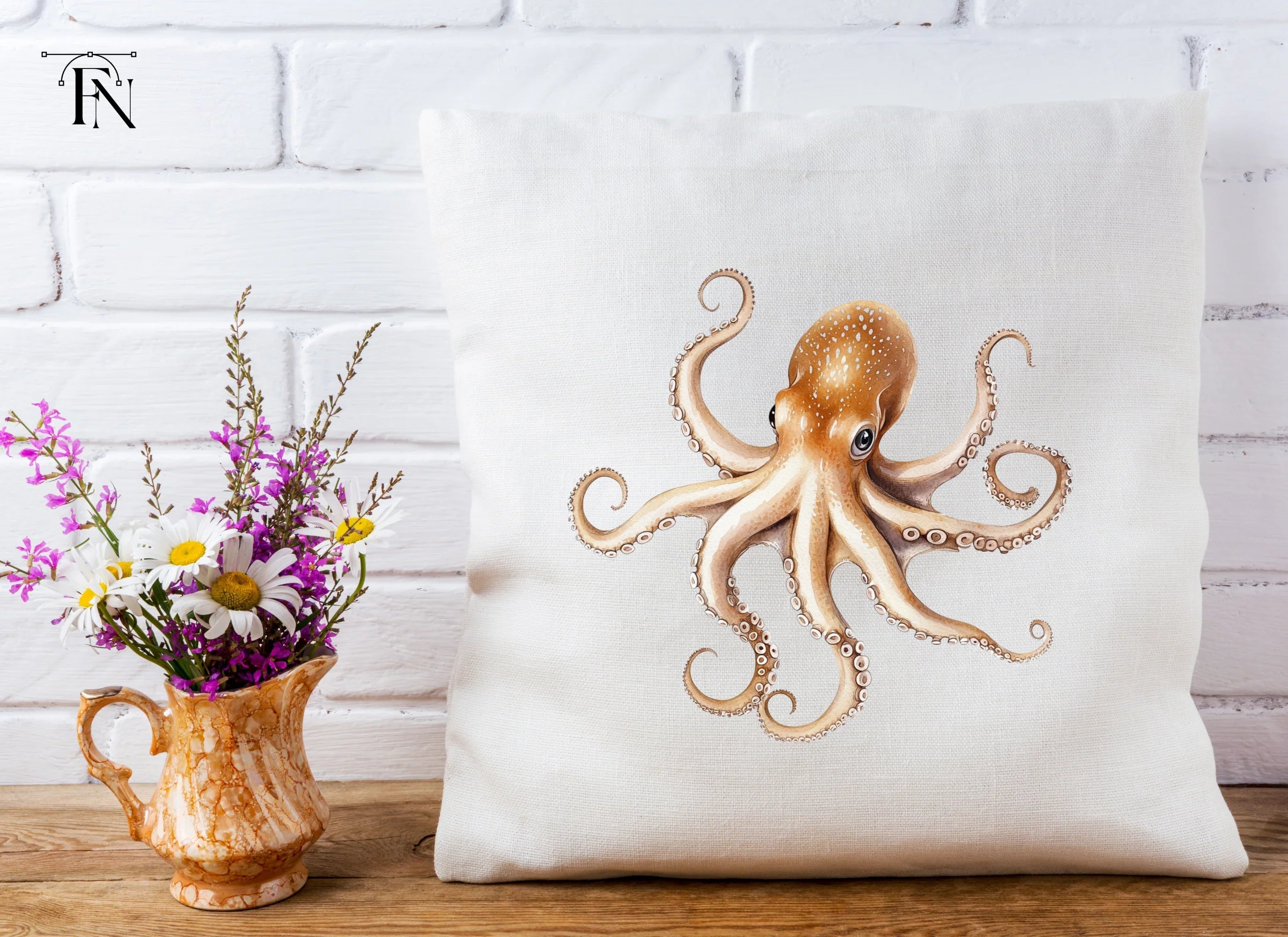 Realistic Octopus Clipart Bundle