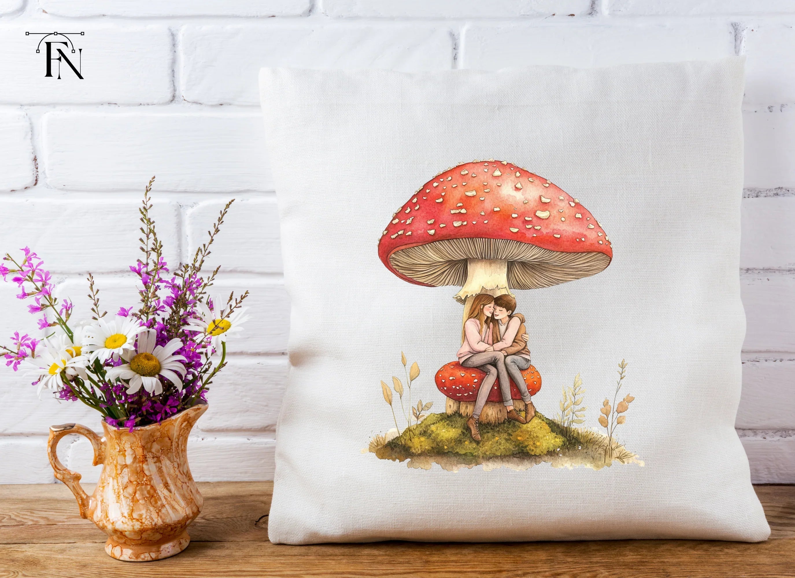 Couple on Mushroom Clipart Bundle