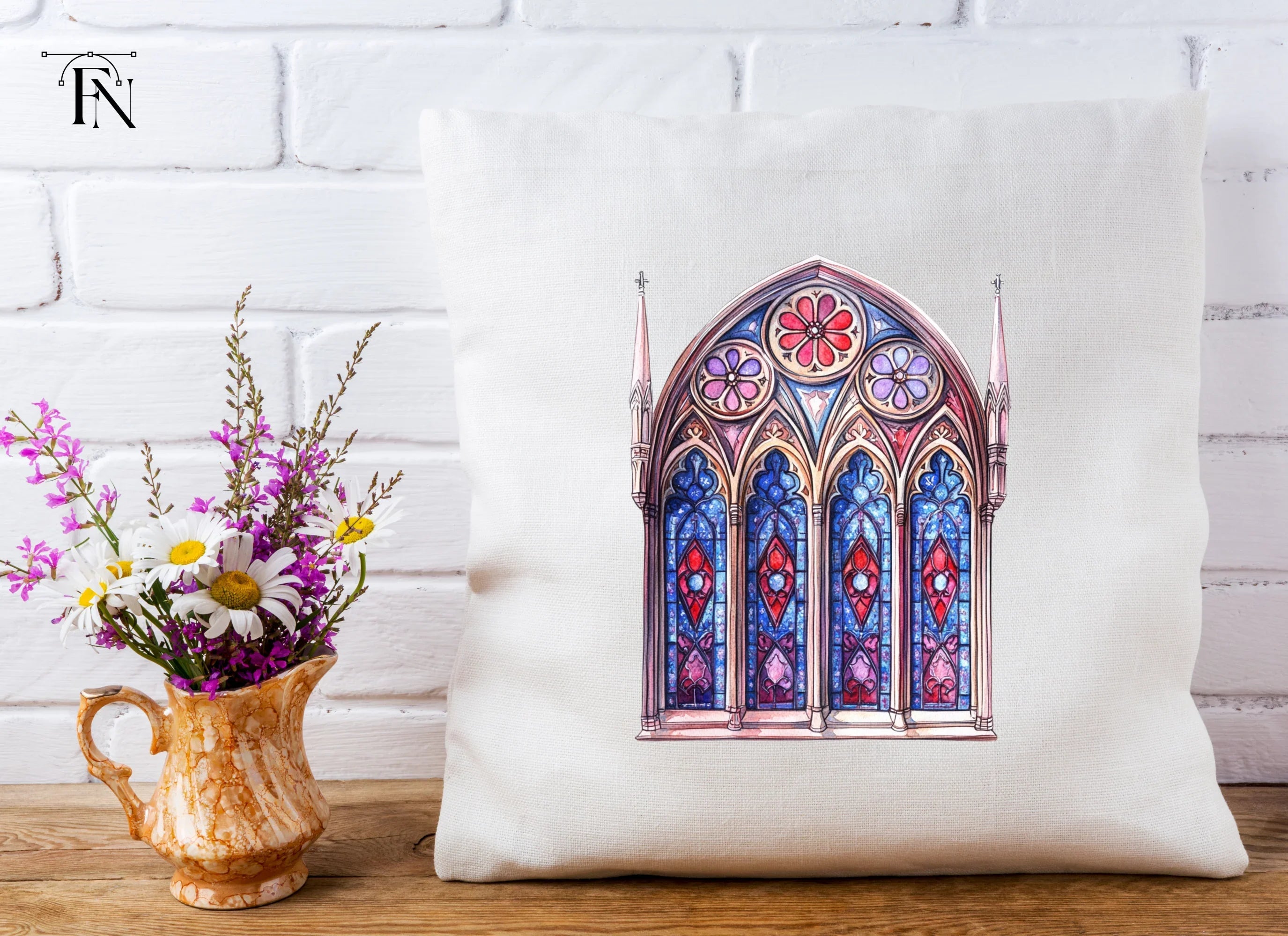 Vibrant Stained Glass Window Clipart Bundle