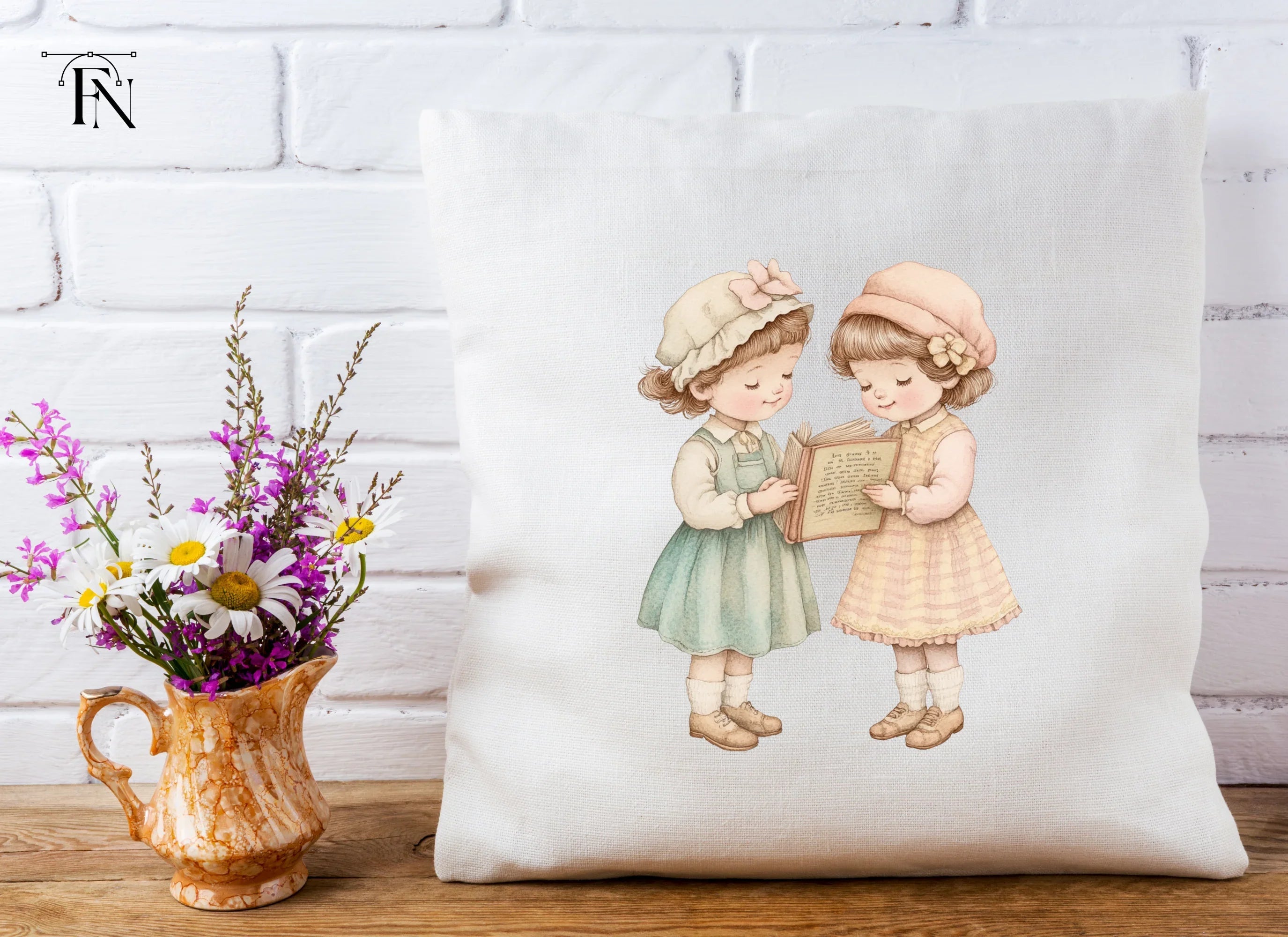 Girls Reading Together Clipart Bundle