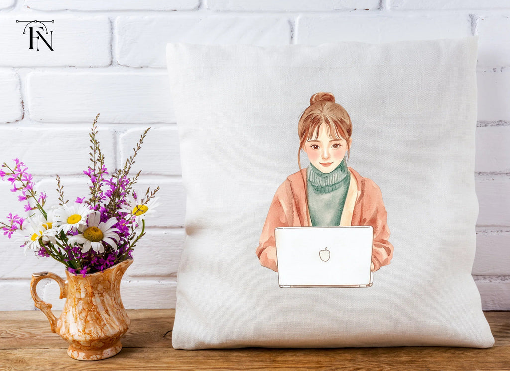Girl With Laptop Clipart Bundle