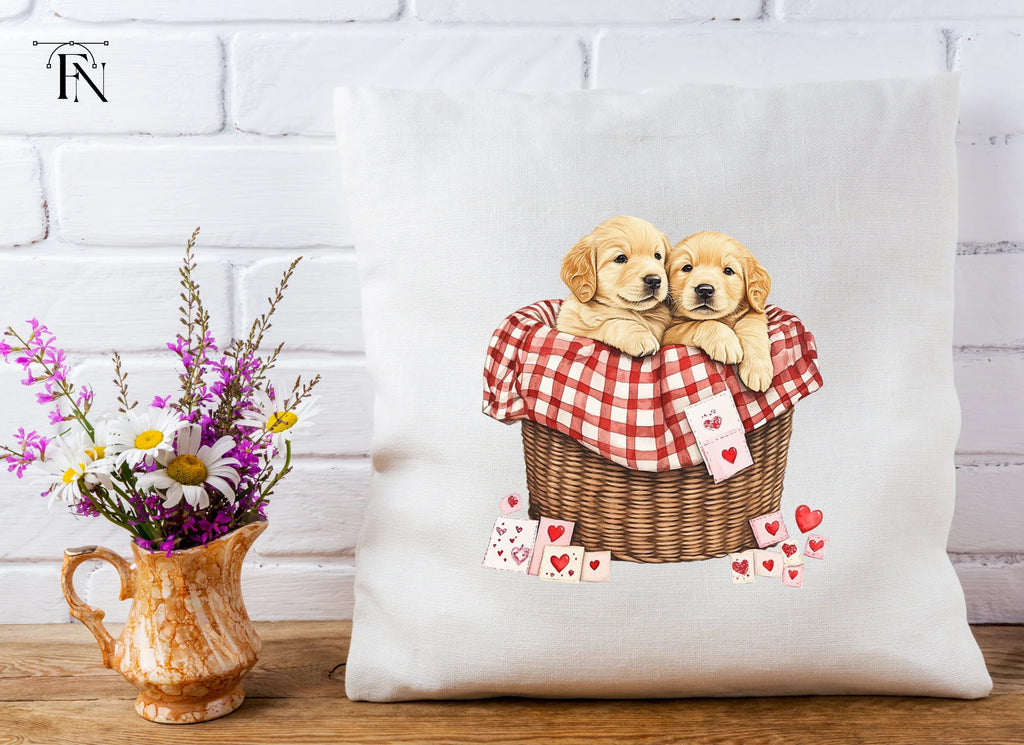 Cute Golden Retriever Puppies Clipart Bundle