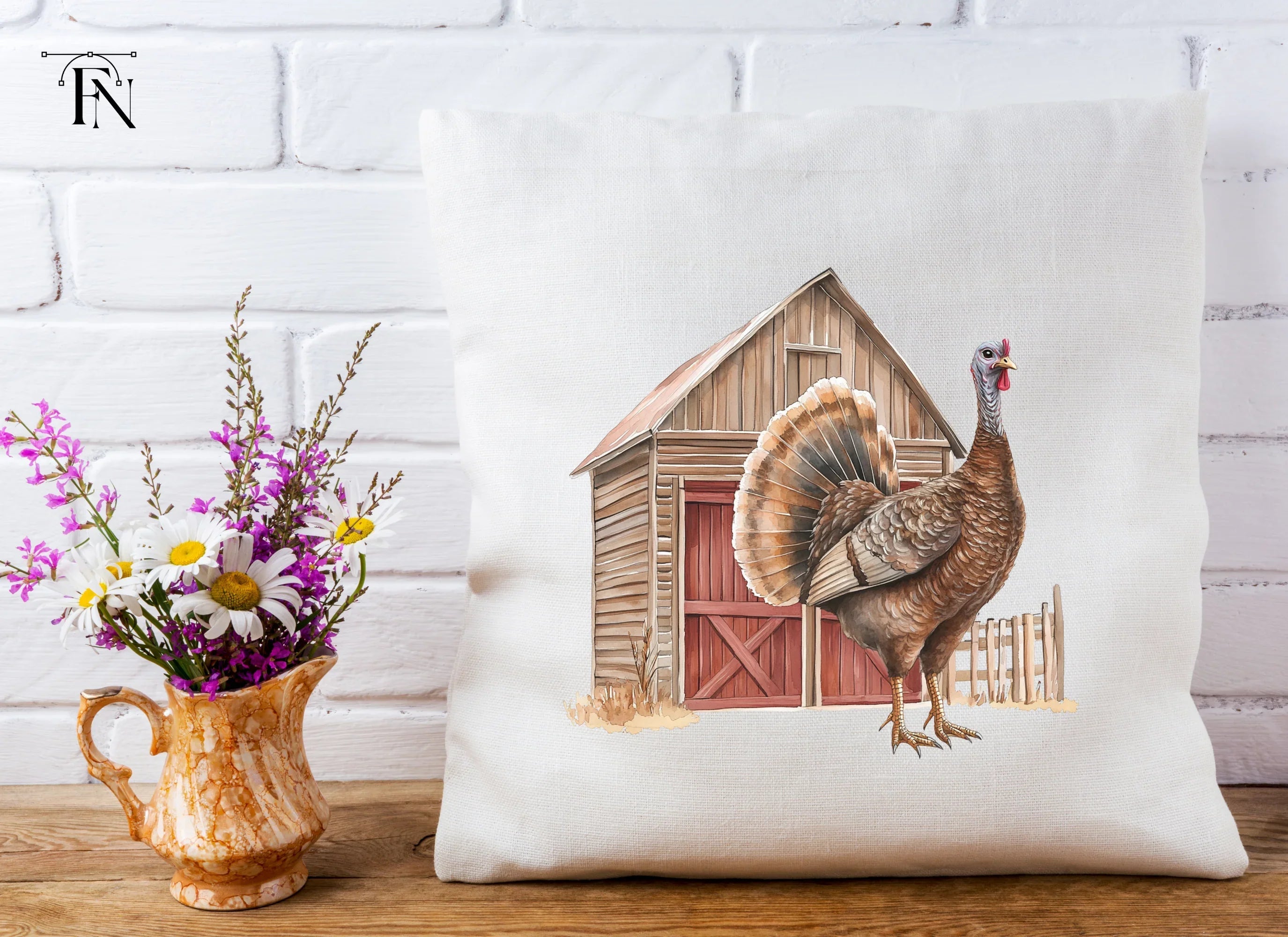 Farmhouse Turkey Barn Clipart Bundle