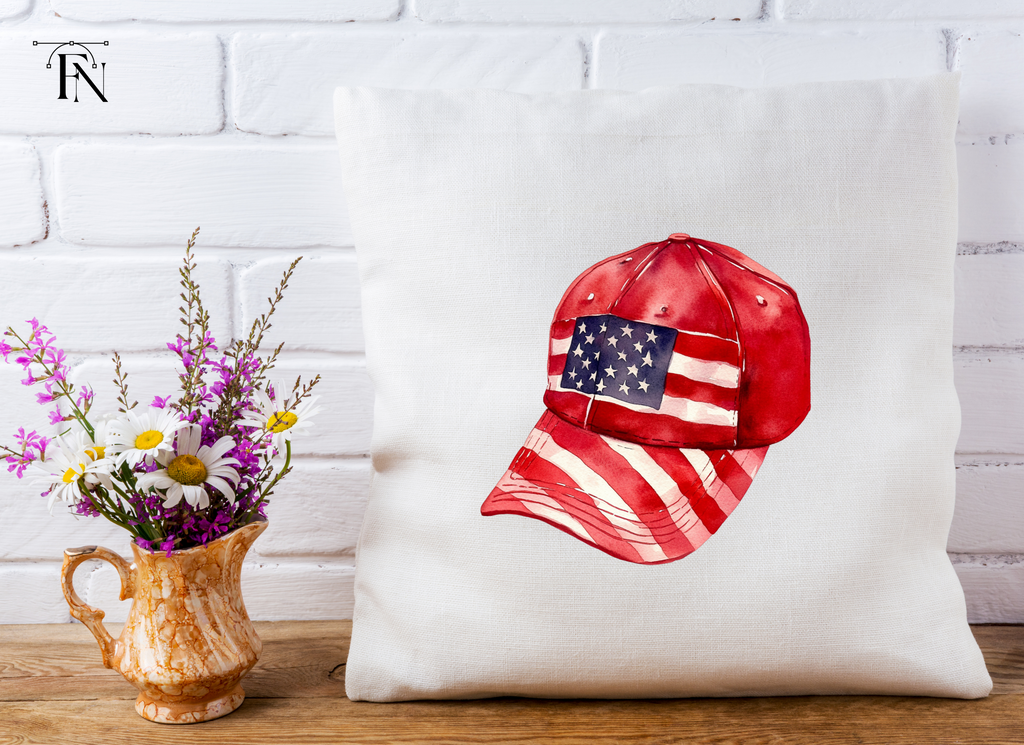 American Flag Baseball Hat Clipart Bundle