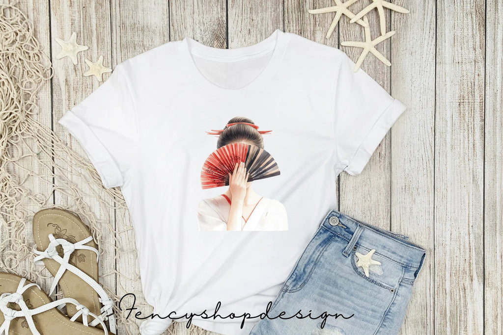 Geisha Ladies with Fans Clipart Bundle