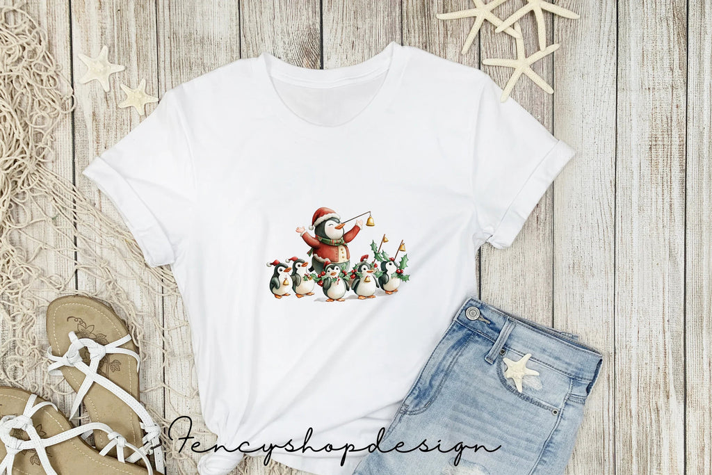 Musical Christmas Penguin Clipart Bundle