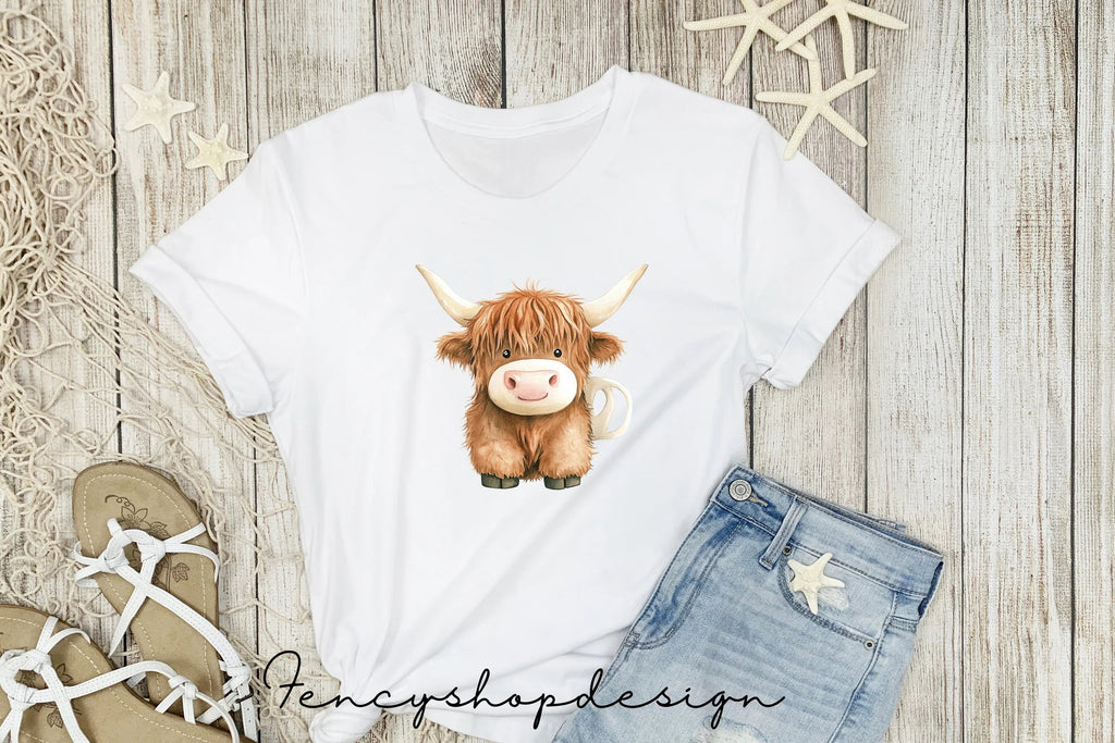 Cute Highland Cow Clipart Bundle