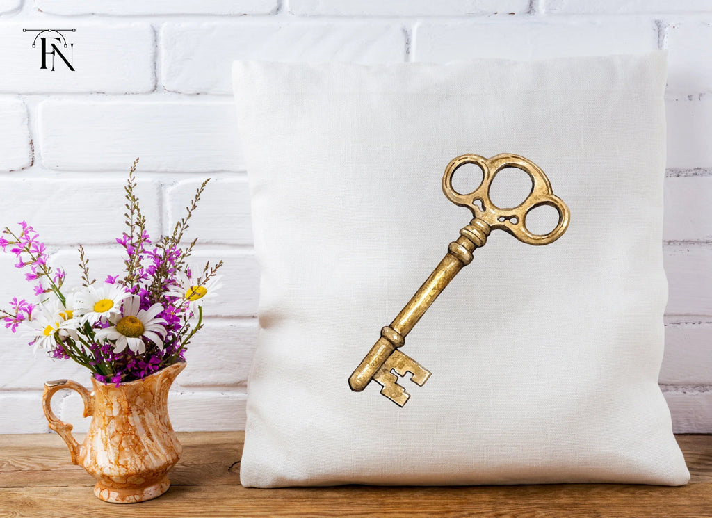 Ornate Golden Antique Key Clipart Bundle