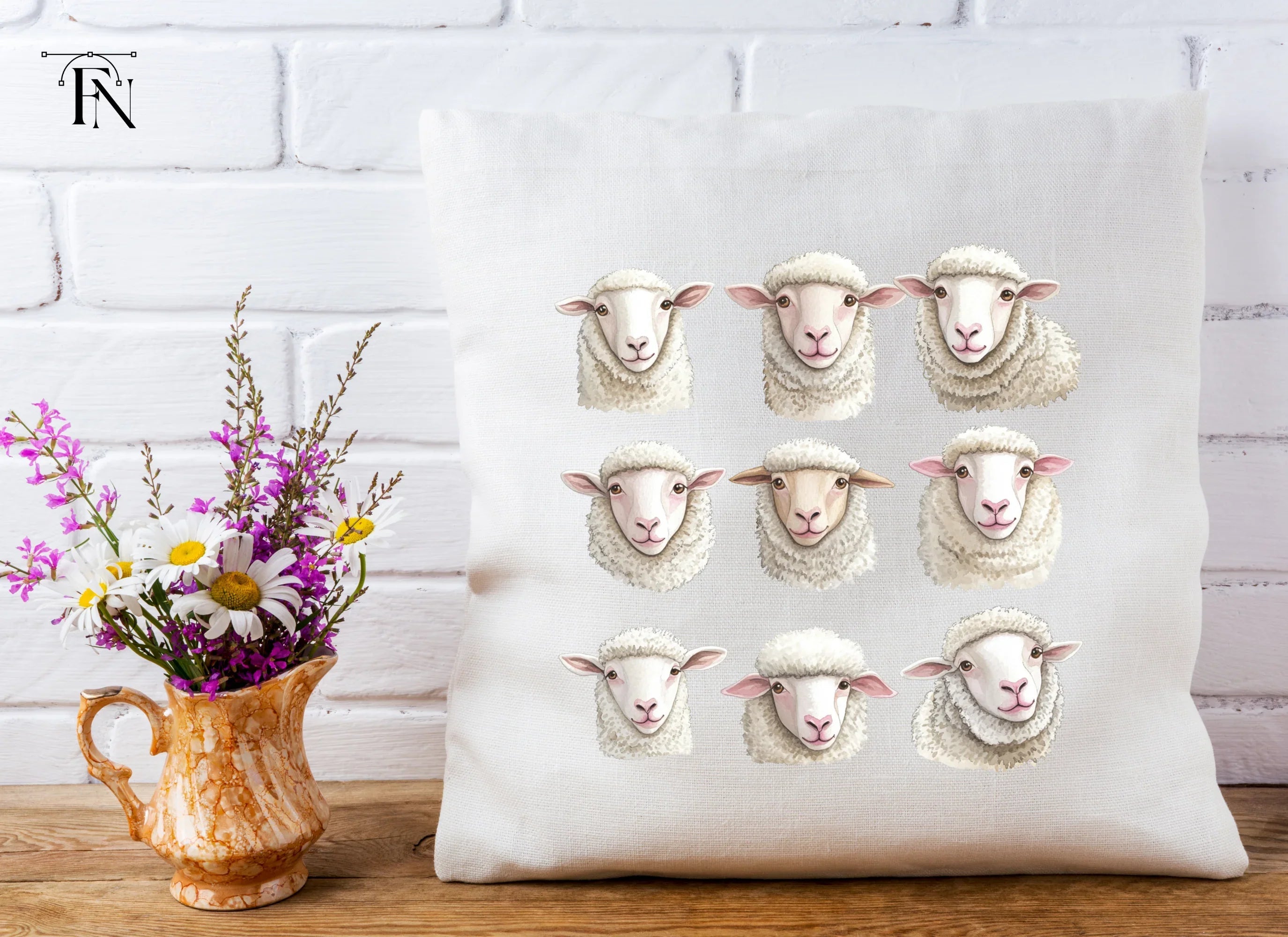 Adorable Sheep Faces Clipart Bundle