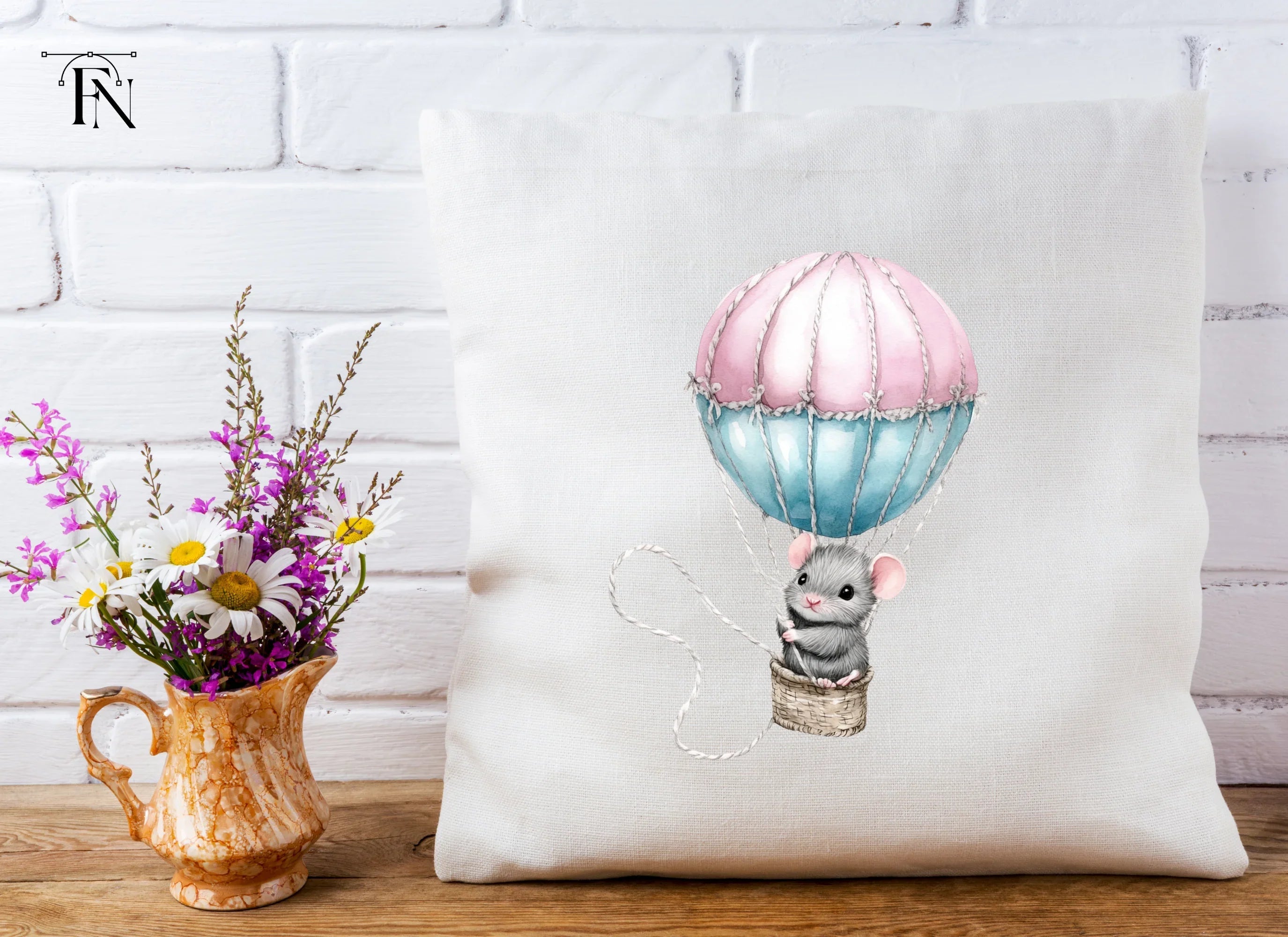 Mice in Hot Air Balloons Clipart Bundle