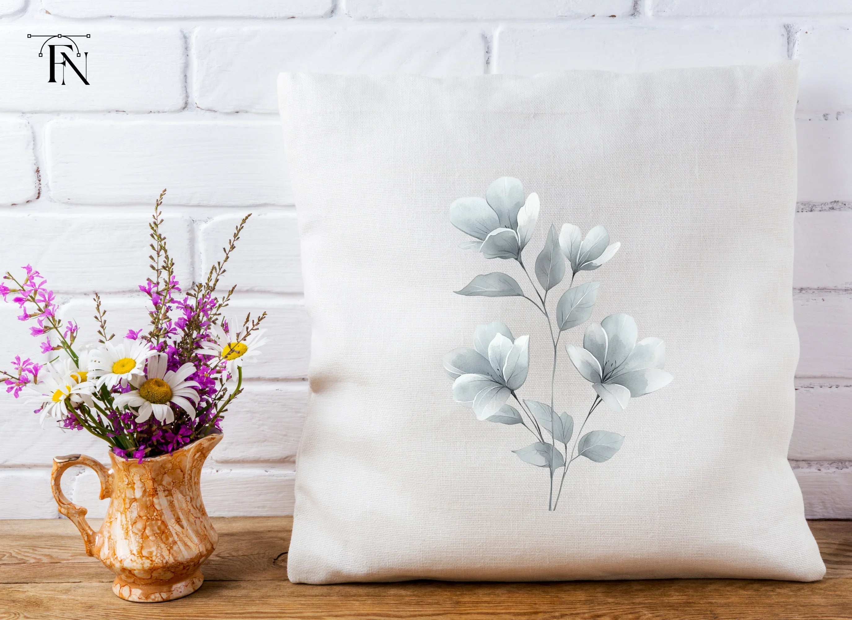 Elegant Gray Floral Clipart Bundle