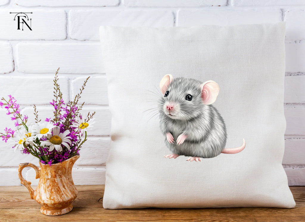 Cute Grey Mouse Clipart Bundle
