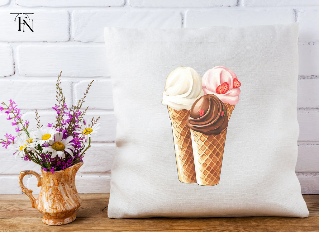 Trio of Delicious Ice Cream Cones Clipart Bundle