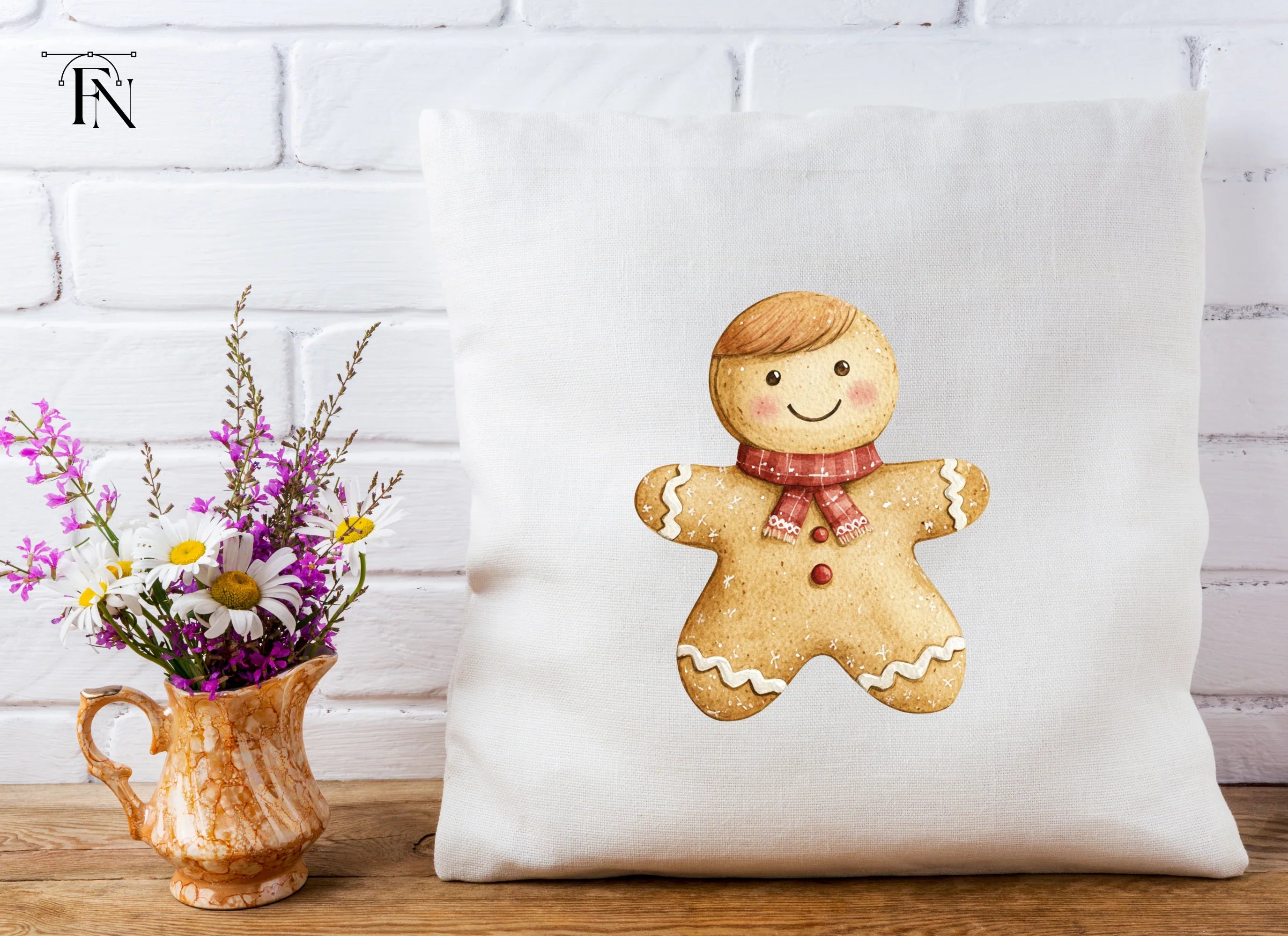 Gingerbread Man with Scarf Clipart Bundle