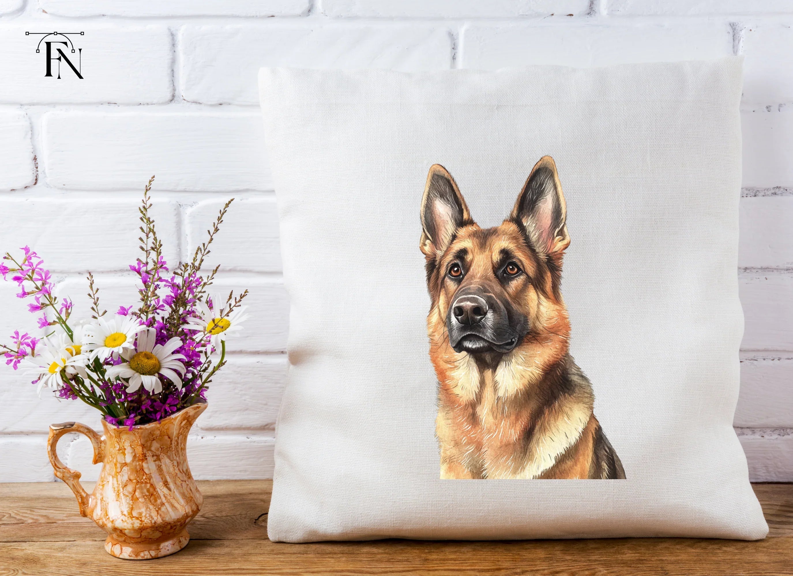 German Shepherd Dog Head Portraits Clipart Bundle
