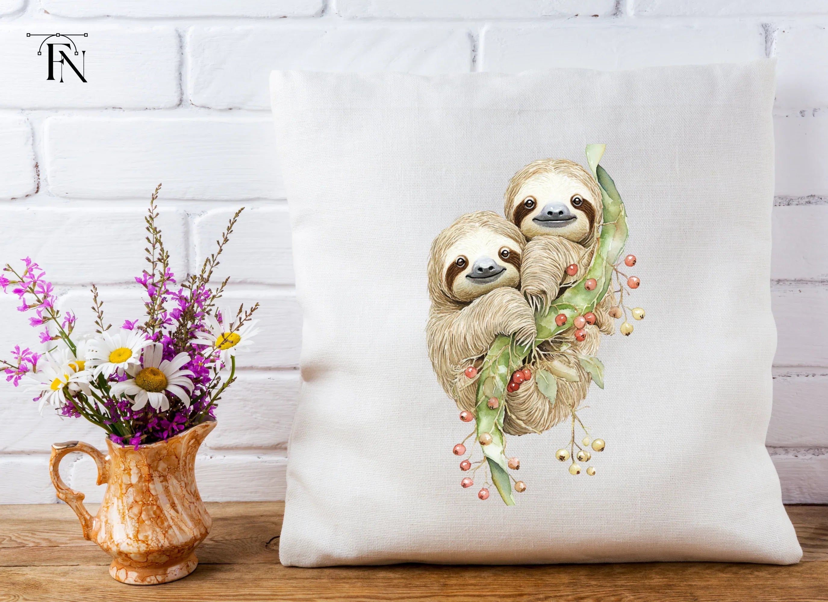 Cute Sloth Family Clipart Bundle
