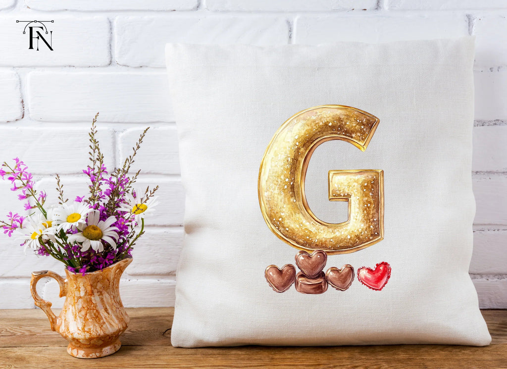 Golden Glitter Letter with Chocolates Clipart Bundle