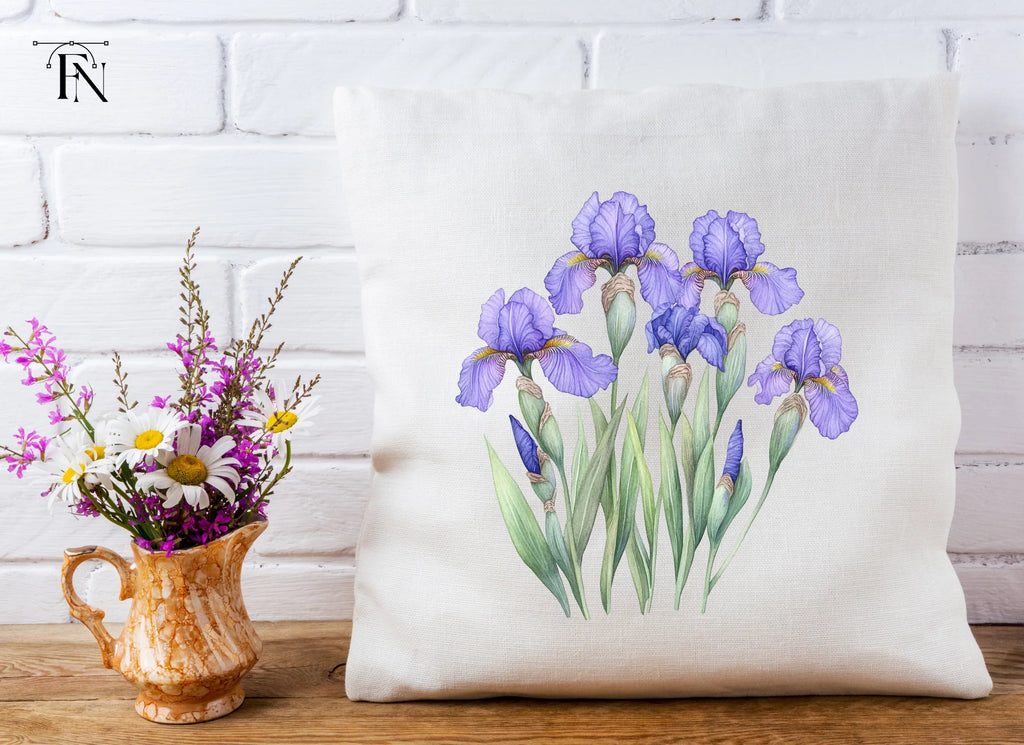 Elegant Purple Iris Flower Clipart Bundle