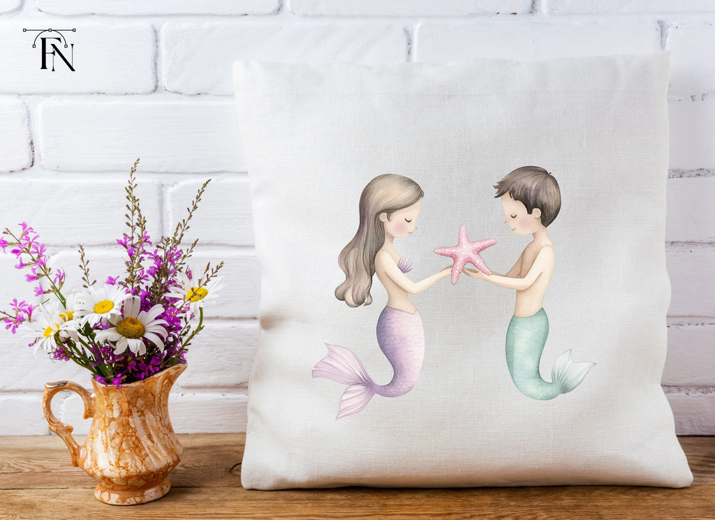 Mermaid and Merman Starfish Clipart Bundle
