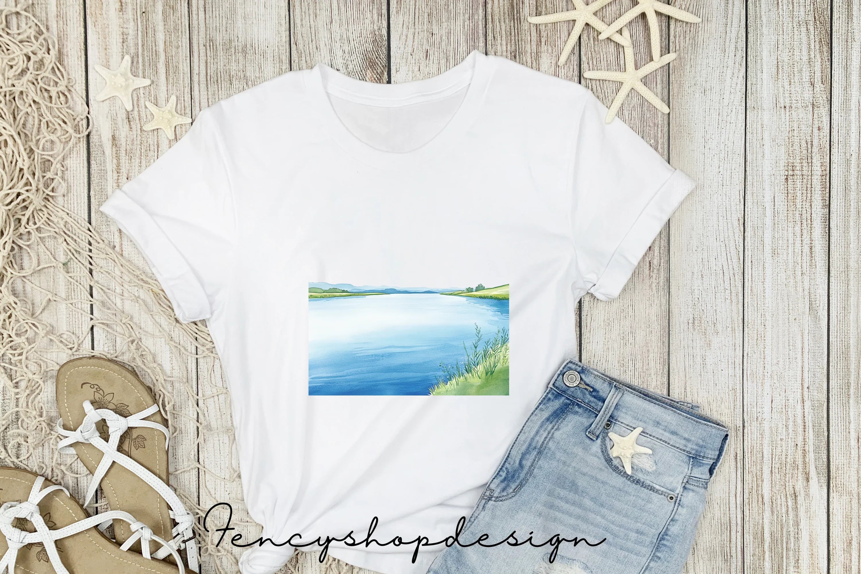 Serene Lake Landscape Clipart Bundle
