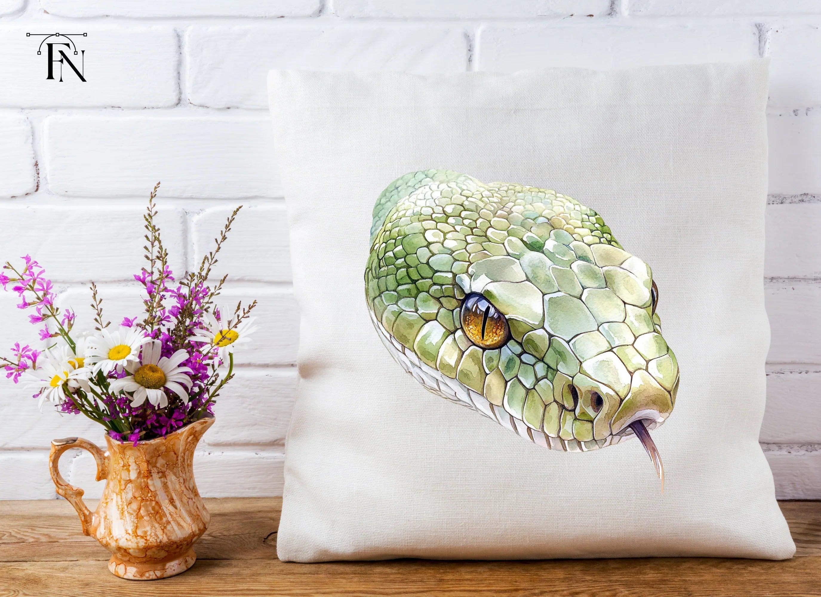 Green Snake Head Clipart Bundle