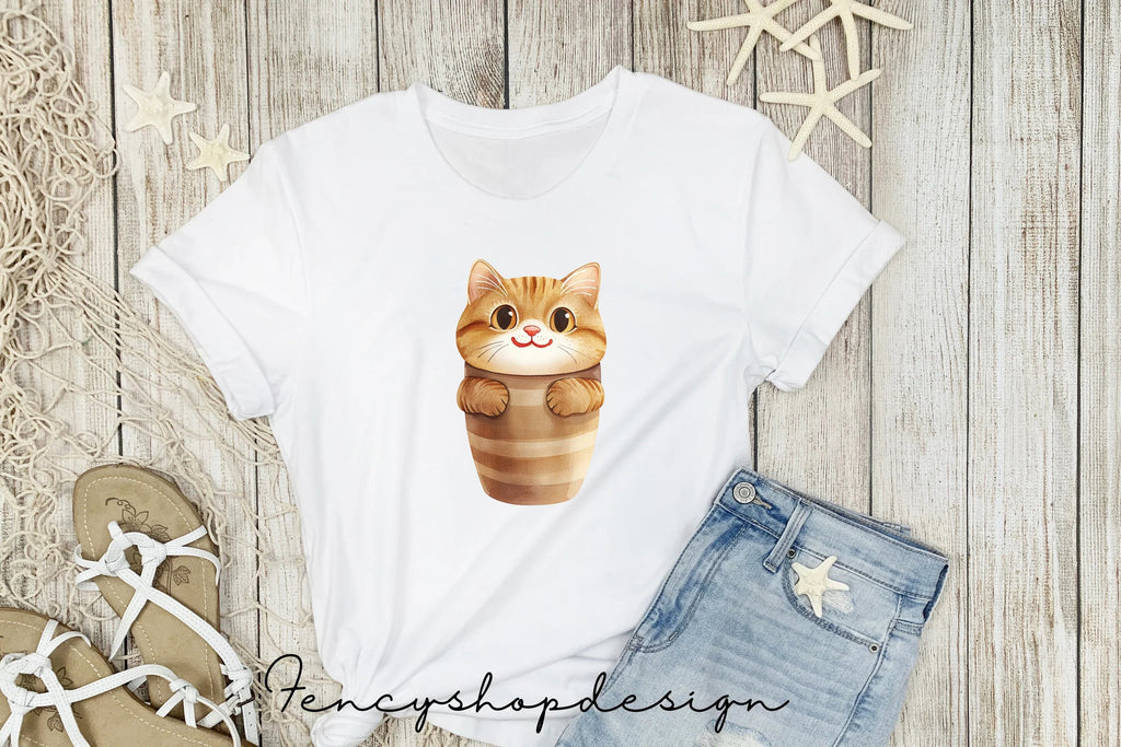 Cute Cat Tumbler Clipart Bundle