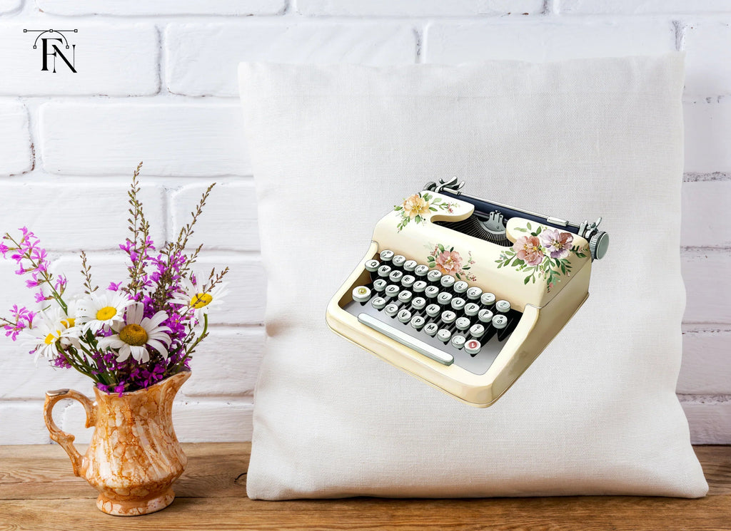 Charming Floral Typewriter Clipart Bundle