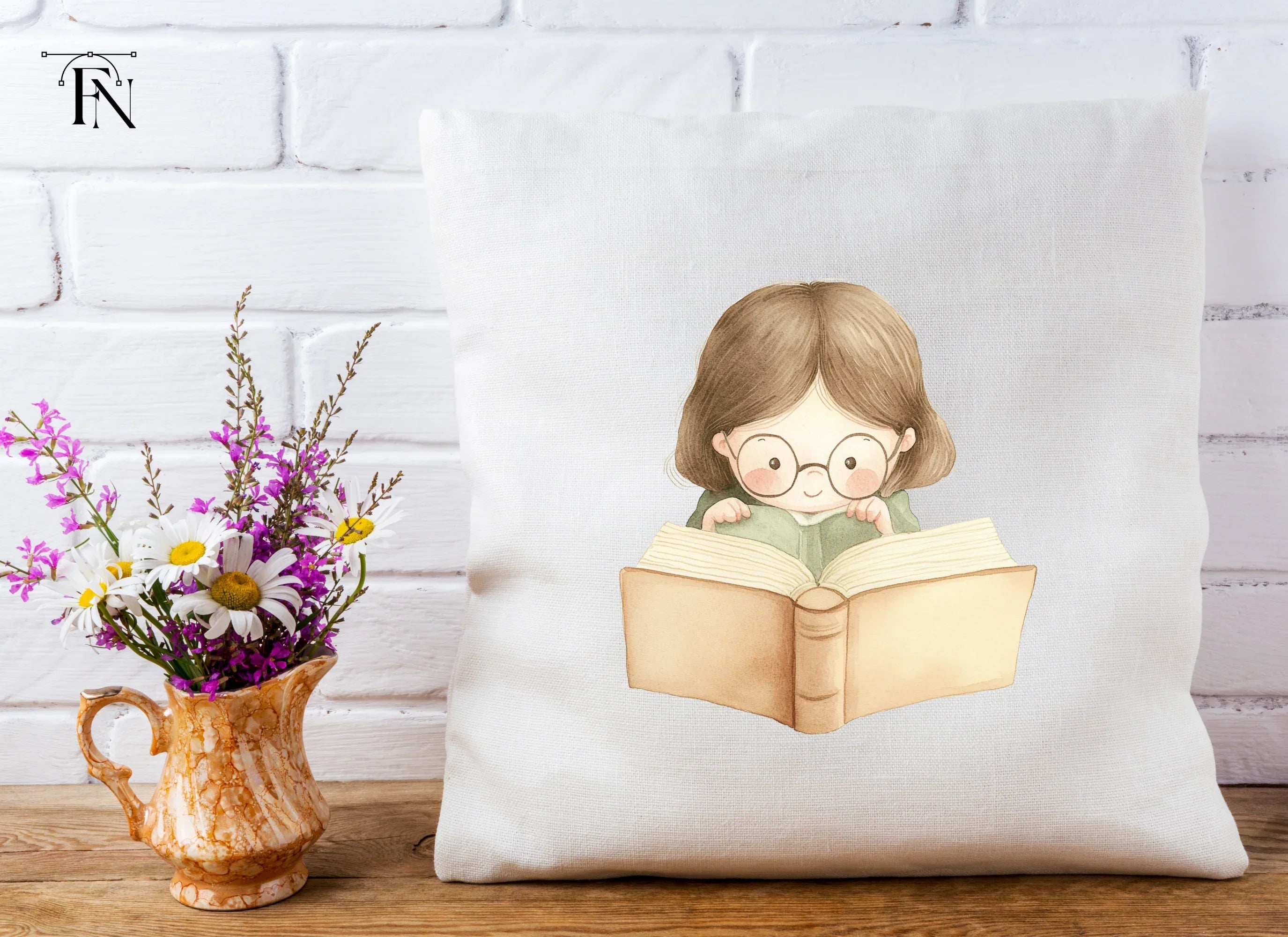 Cute Girl Reading Book Clipart Bundle