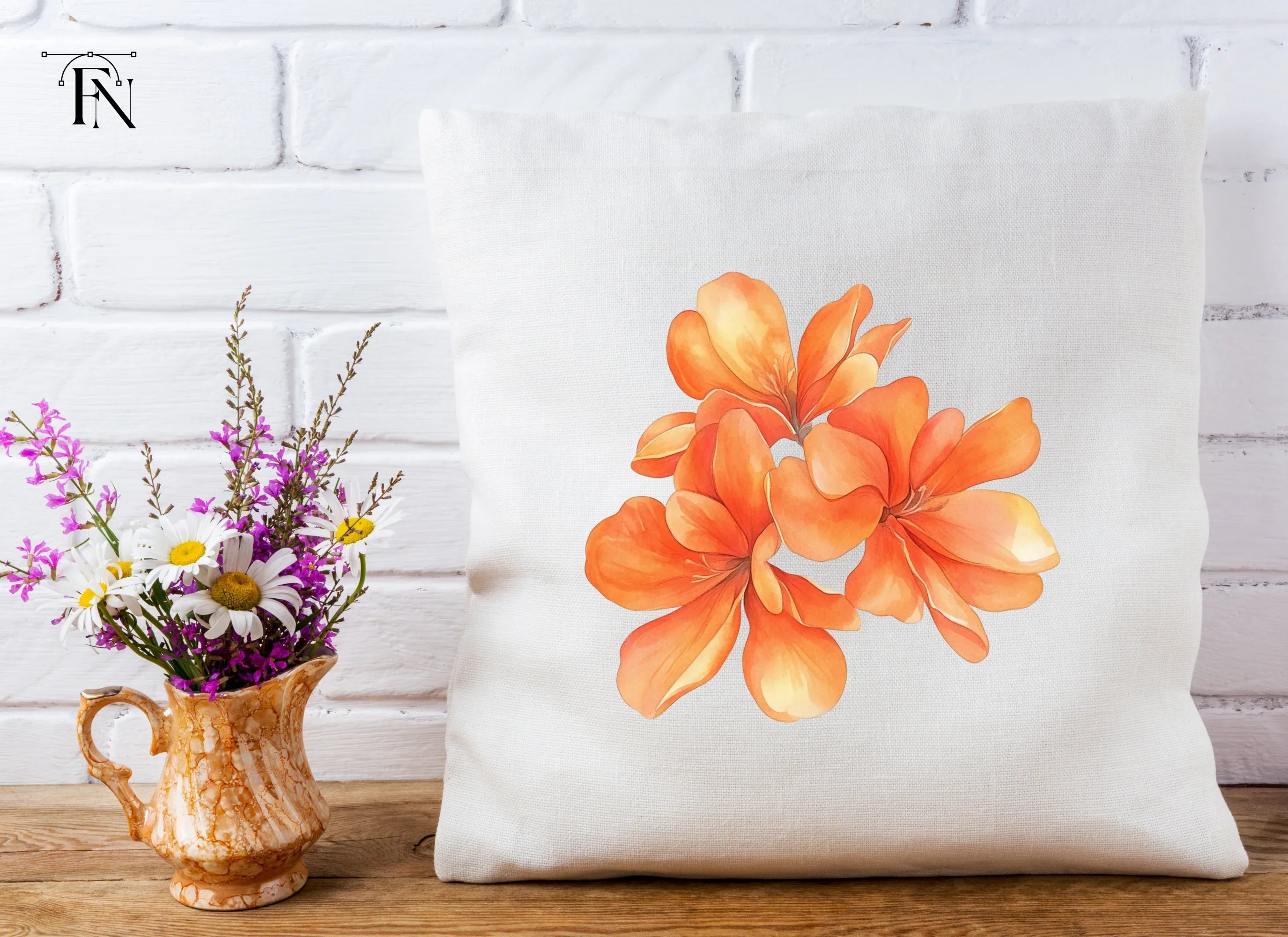 Orange Flower Clusters Clipart Bundle
