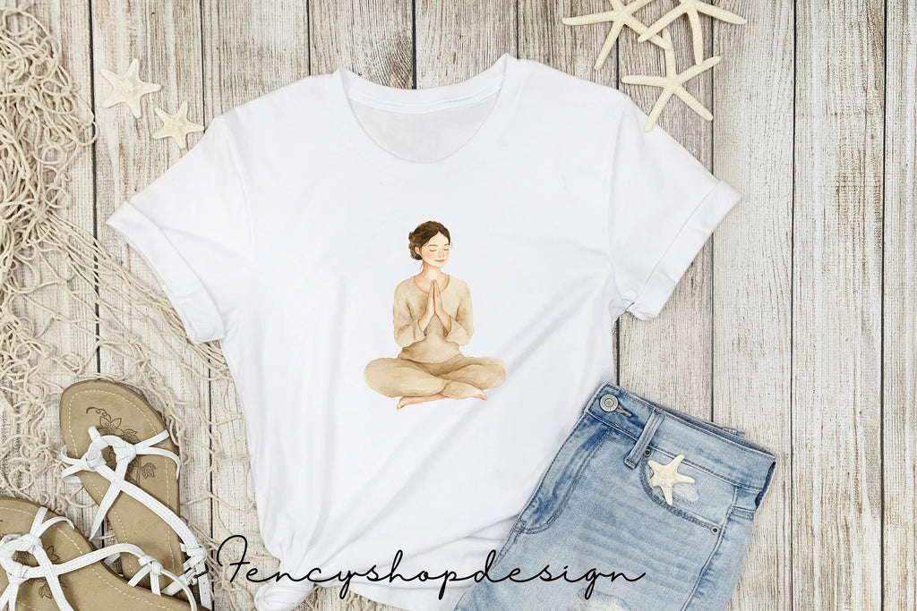 Mindful Women Yoga Poses Clipart Bundle