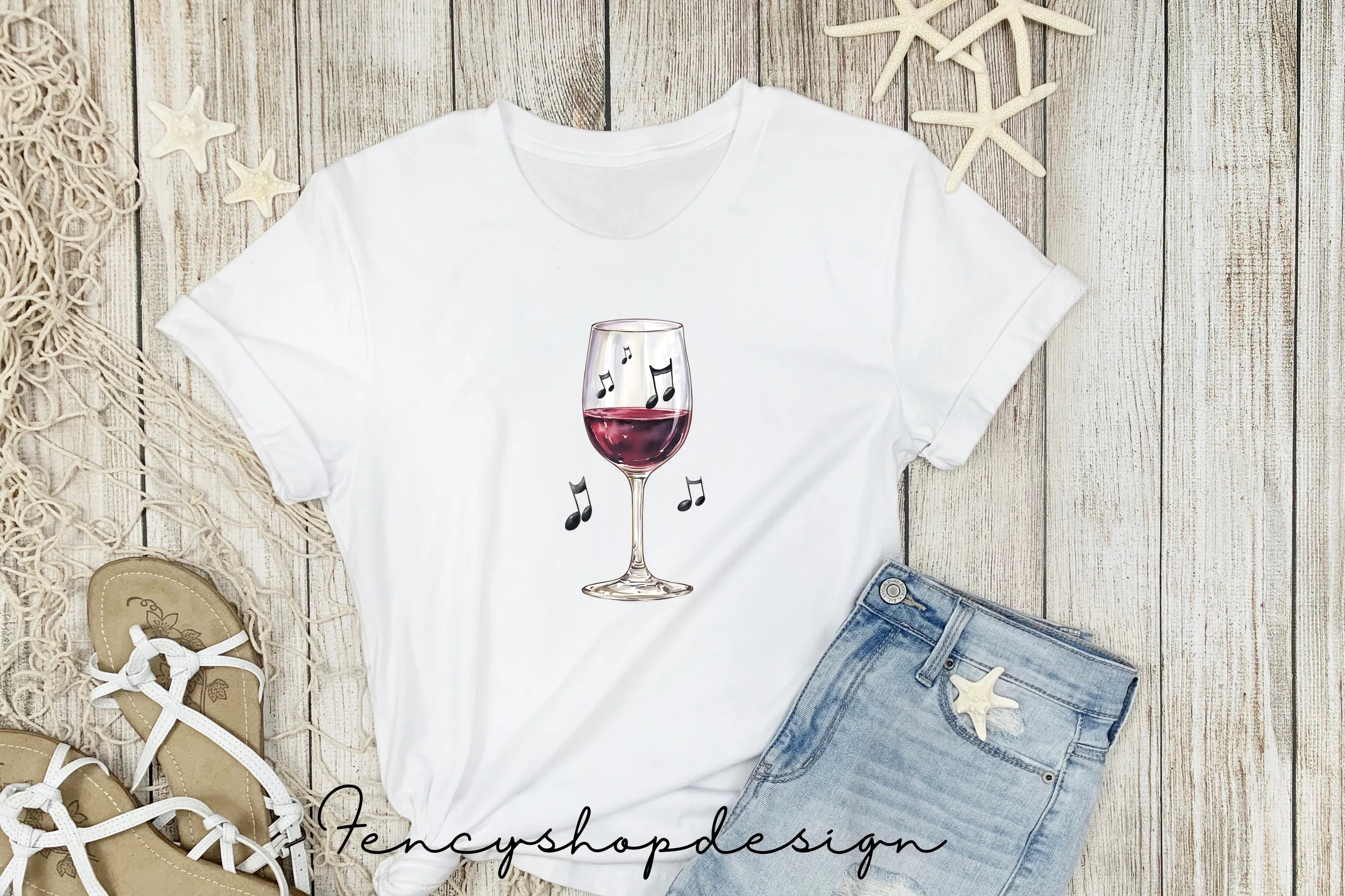 Wine Music Notes Clipart Bundle
