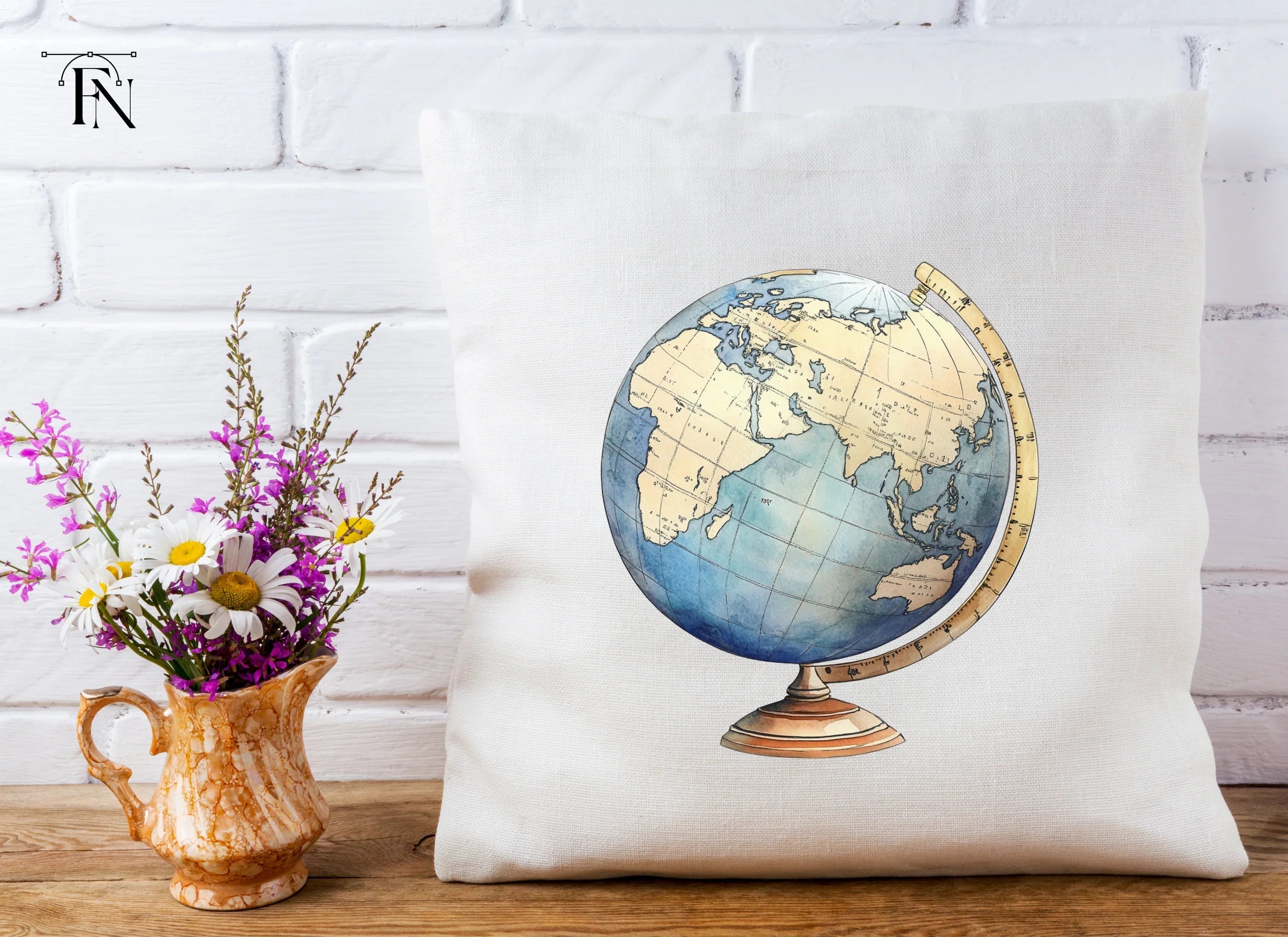 Vintage World Globe Clipart Bundle