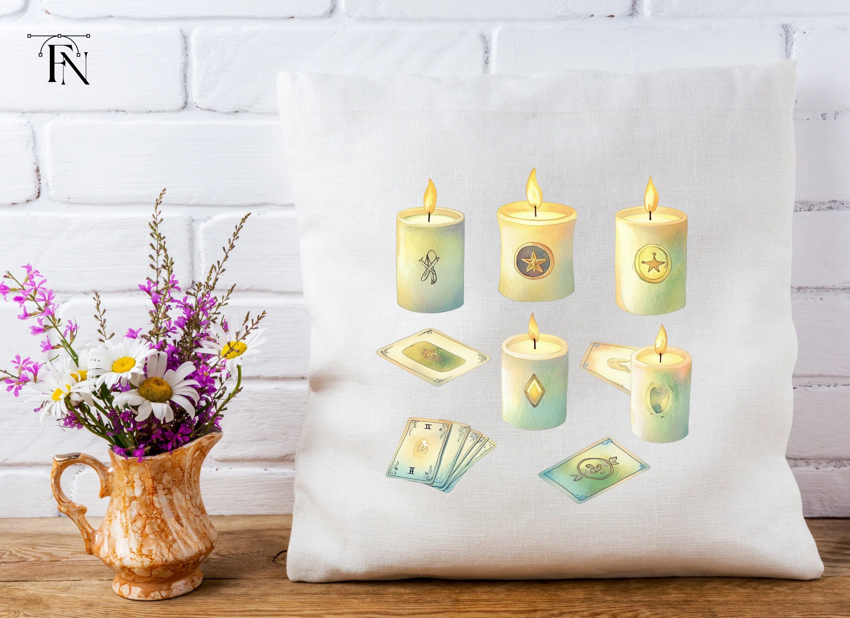 Magical Candles and Tarot Cards Clipart Bundle