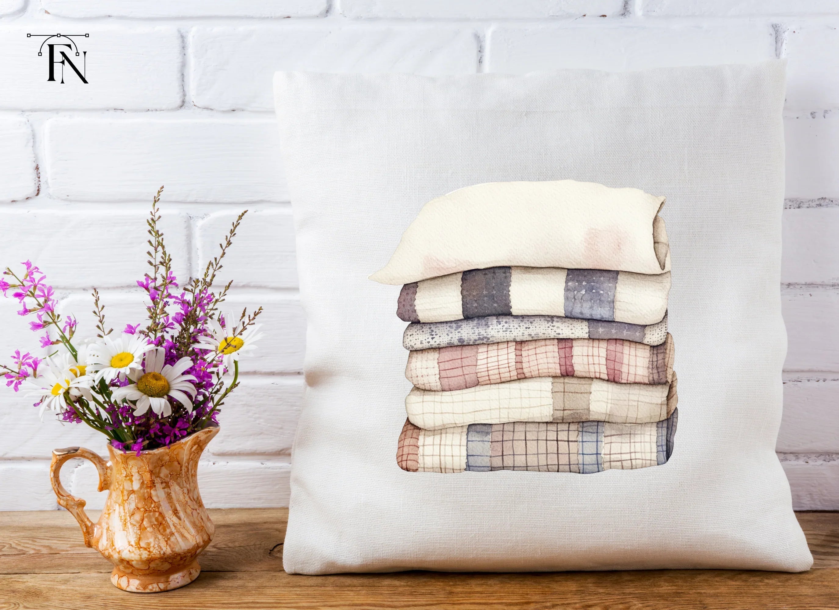 Cozy Stacked Quilts Clipart Bundle