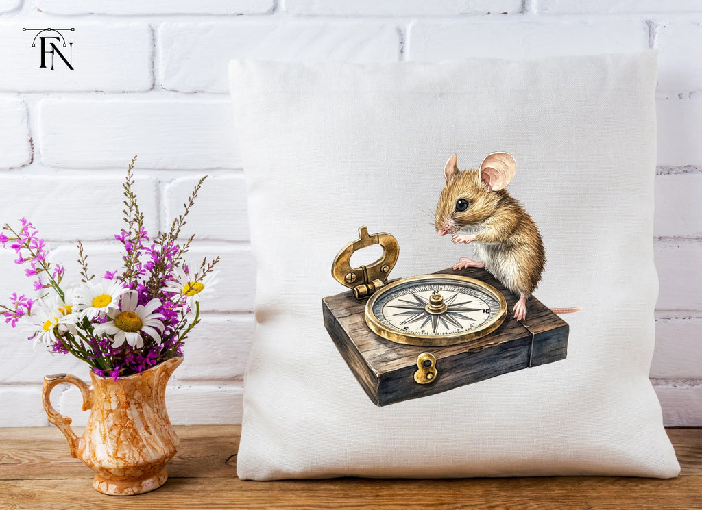 Adventurous Mice with Compass Clipart Bundle