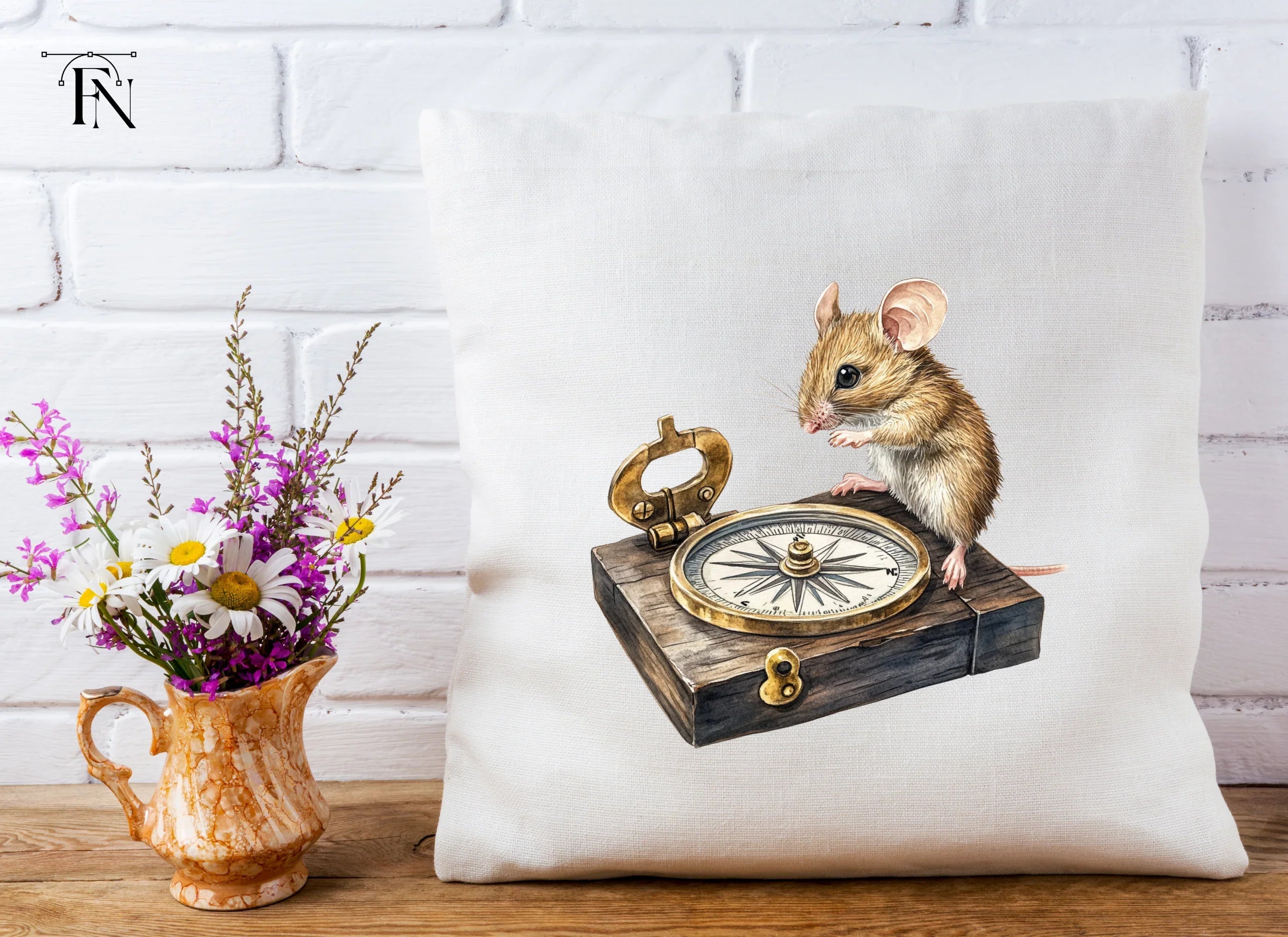 Adventurous Mice with Compass Clipart Bundle