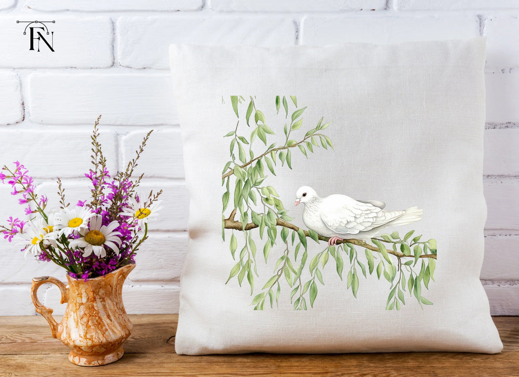 White Doves on Branches Clipart Bundle